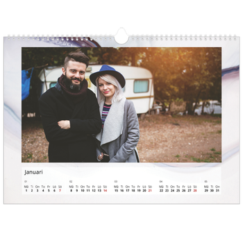 Fotokalender A3 Enkel — Marmorpapper