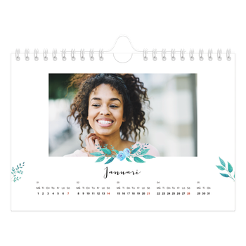 Fotokalender A5 Enkel — Illustrationer av blommor