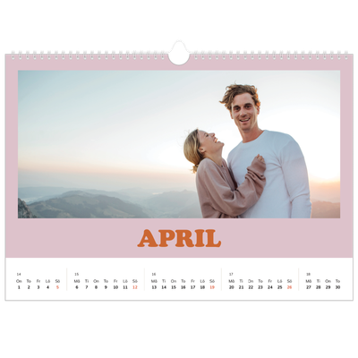 Fotokalender A3 Enkel — Retro ramar [April]