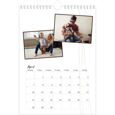 Fotokalender A4 Enkel (20 x 30 cm) — Blompapper [April]