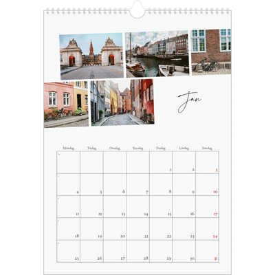 A3 Årskalender — Stadssemester (vit) [Januari]