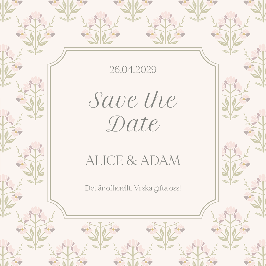 Save the date — Vintage blommor