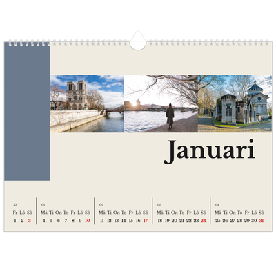 Fotokalender A3 Enkel — Världens sevärdheter [Januari]
