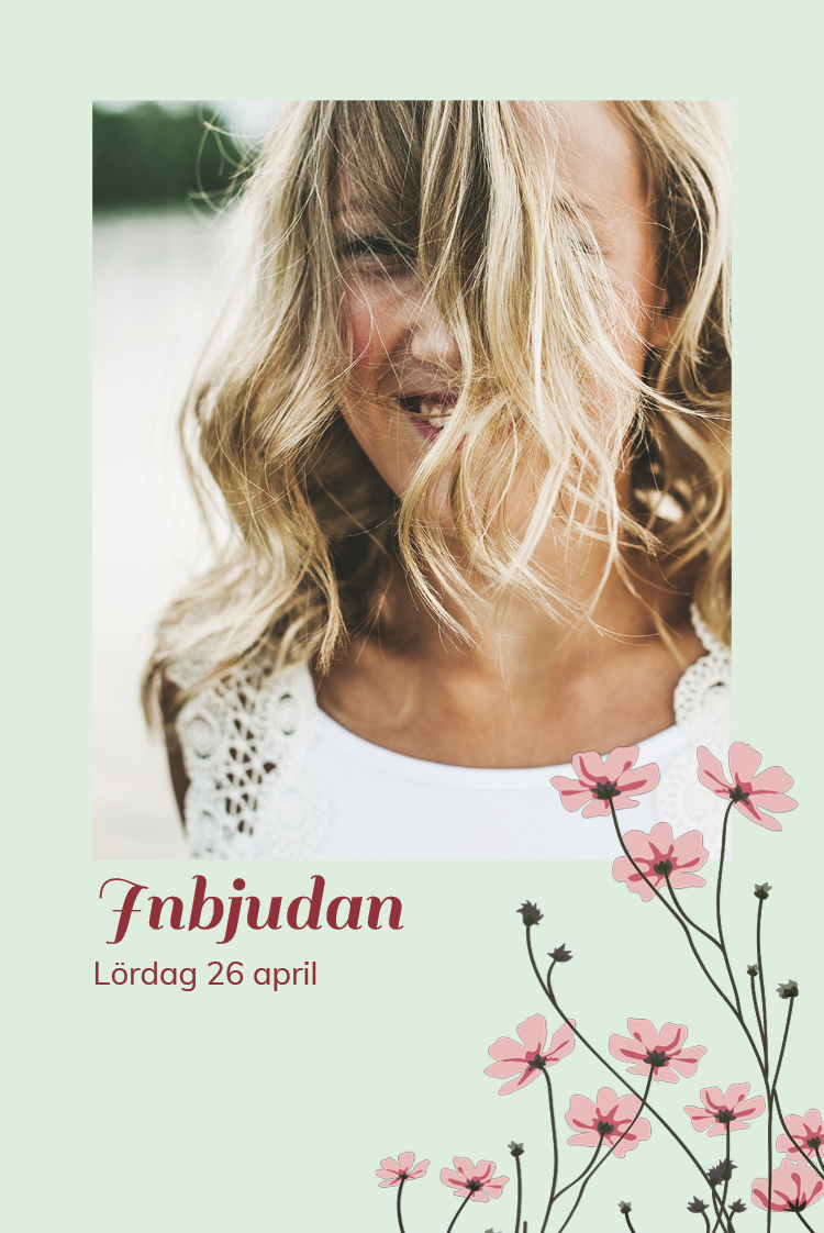 Inbjudningar — Fjärilar och blommor