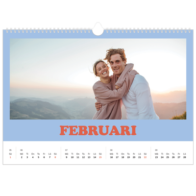 Fotokalender A3 Enkel — Retro ramar [Februari]