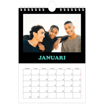 Fotokalender A5 Enkel — Rolig typografi