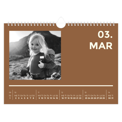 Fotokalender A4 Enkel — Modern och djärv [Mars]