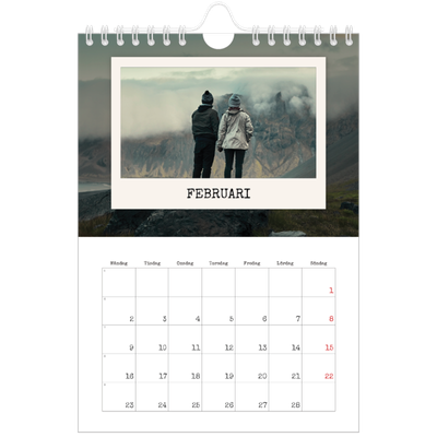 Fotokalender A5 Enkel — Porträttredigeringen [Februari]