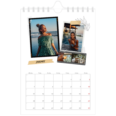 Fotokalender A5 Enkel — Scrapbook stil [Januari]