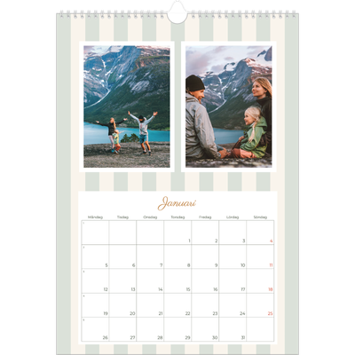 A3 Årskalender — Skrift och ränder [Januari]