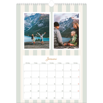 Fotokalender A3 Enkel — Skrift och ränder
