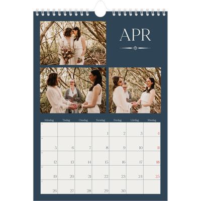 Fotokalender A4 Enkel (20 x 30 cm) — Skiffer & seriffer [April]