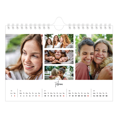 Fotokalender A5 Enkel — Bild collage [Februari]