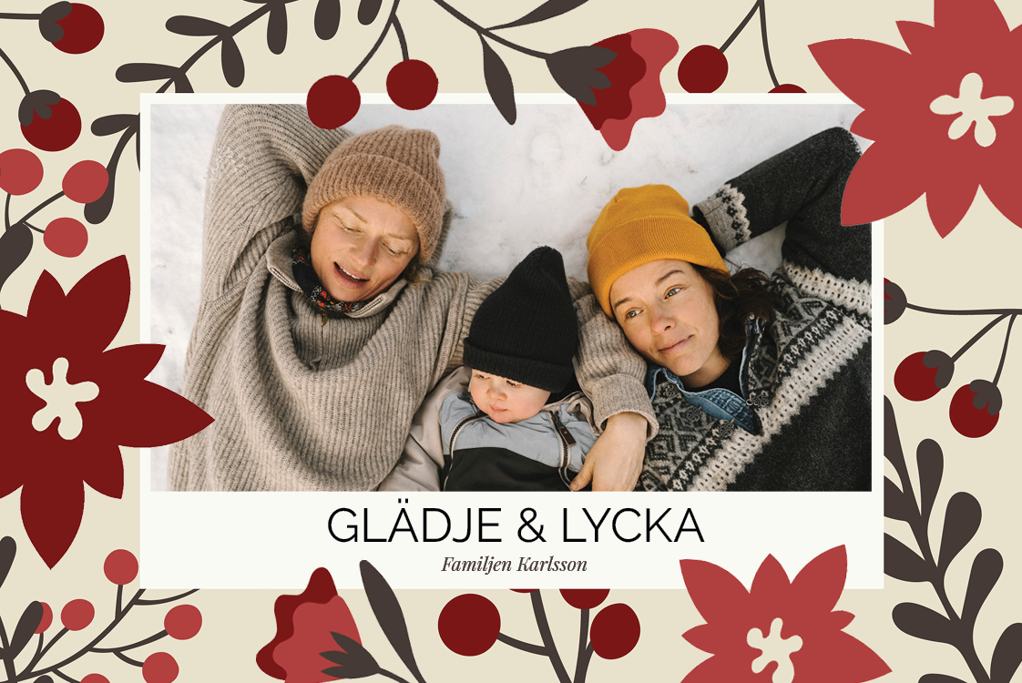 Fotokort — Färgglada blommor och bär