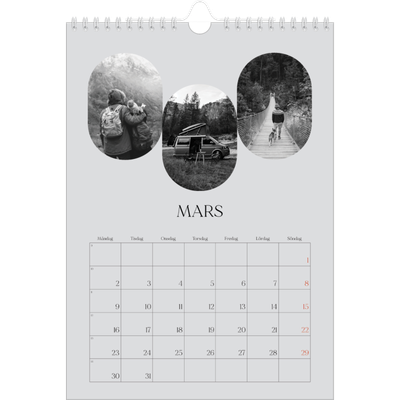 Fotokalender A4 Enkel (20 x 30 cm) — Den öppna vägen [Mars]