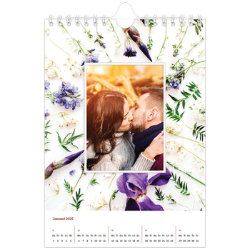 Fotokalender A5 Enkel — Blomma bakgrund