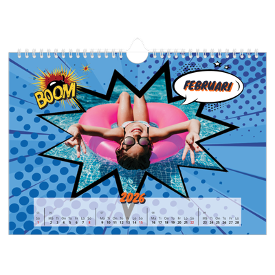 Fotokalender A4 Enkel — Serietidning [Februari]