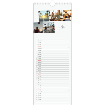 Fotokalender Smal  — Stadssemester (vit) [April]