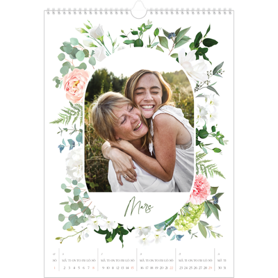 A3 Årskalender — Klassiska blommor [Mars]