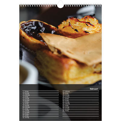 A3 Årskalender — Transparent kalender [Februari]