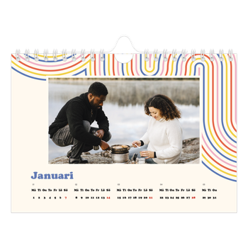 Fotokalender A5 Enkel — Retro ränder