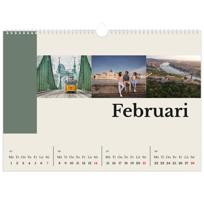 Fotokalender A3 Enkel — Världens sevärdheter [Februari]