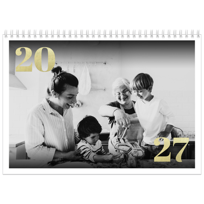 Fotokalender A3 Klassisk (30 x 40 cm) — Stora nummer i glitter [omslag]