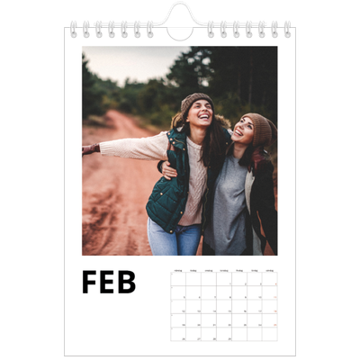 Fotokalender A5 Enkel — Vit kalender [Februari]