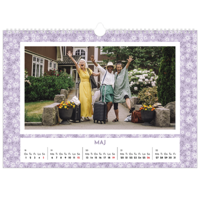 Fotokalender A3 Enkel — Blomstermönster [omslag]