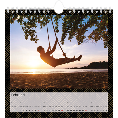 Årskalender kvadratisk — Geometrisk [Februari]