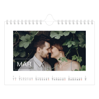 Fotokalender A5 Enkel — Stor dato [Mars]