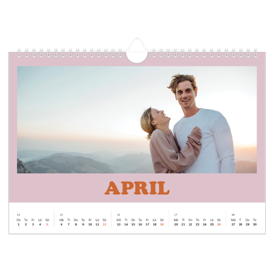 Fotokalender A4 Enkel — Retro ramar [April]