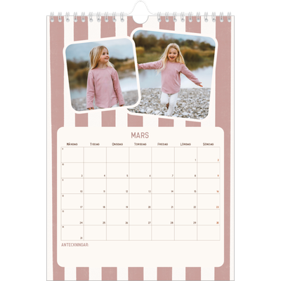 Fotokalender A4 Enkel (20 x 30 cm) — Retro mönster [Mars]