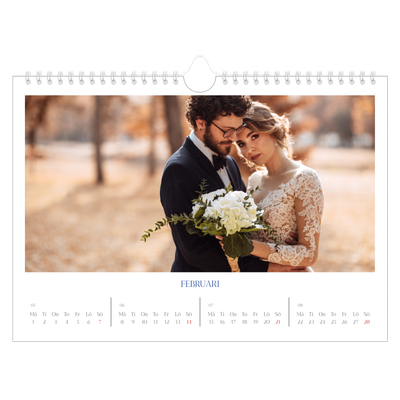Fotokalender A4 Enkel — Koboltklassiker [Februari]