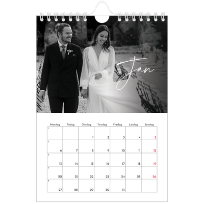Fotokalender A5 Enkel — Elegant skrift [Januari]