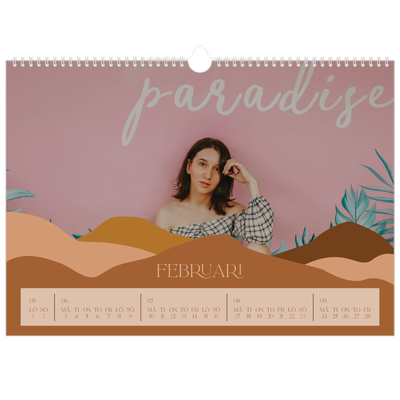 Fotokalender A3 Enkel — Neutrala berg [Februari]