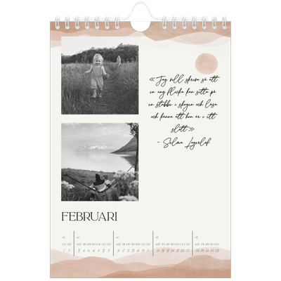 Fotokalender A5 Enkel — Citatsamling om välbefinnande [Februari]