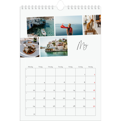 Fotokalender A4 Enkel (20 x 30 cm) — Stadssemester (vit) [Maj]