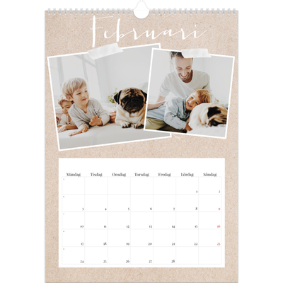 A3 Årskalender — Scrapbook kalender [Februari]