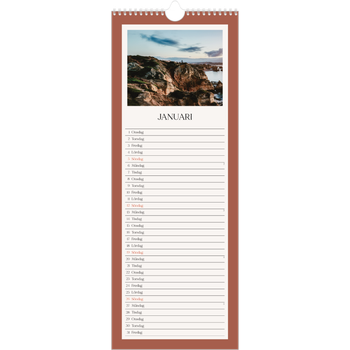 Fotokalender Smal (15x40cm) — Klassiska färger