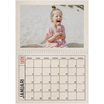 Fotokalender A3 Klassisk — Kraftpapper med stämpeleffekt