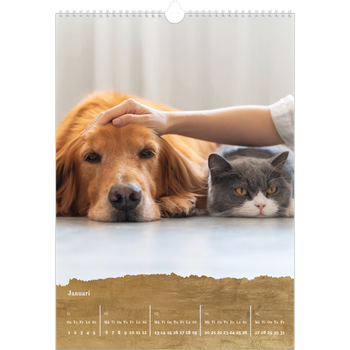 Fotokalender A3 Enkel — Guldfolie