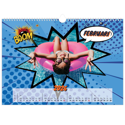 Fotokalender A3 Enkel — Serietidning [Februari]