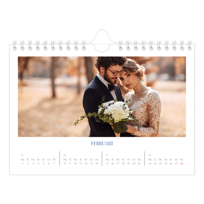 Fotokalender A5 Enkel — Koboltklassiker [Februari]