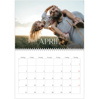 Fotokalender A3 Klassisk (30 x 40 cm) — Tolv stora månader [April]