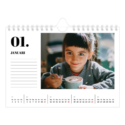 Fotokalender A5 Enkel — Serif och ögonblick [Januari]