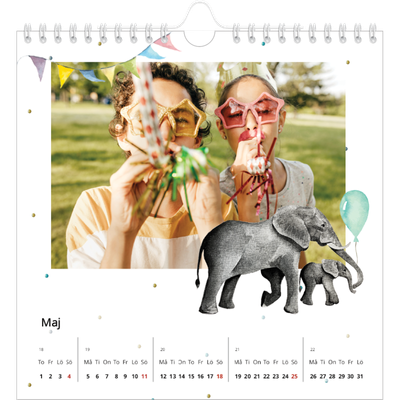 Årskalender kvadratisk — Akvarell djur [omslag]