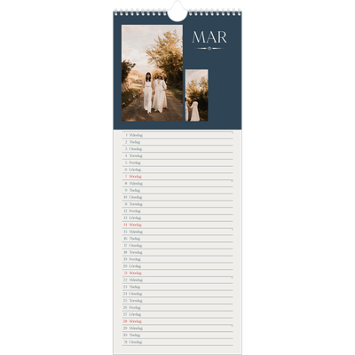 Fotokalender Smal  — Skiffer & seriffer [Mars]
