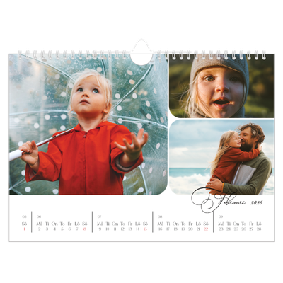 Fotokalender A4 Enkel — Ögonblicksbilder och skrift [Februari]