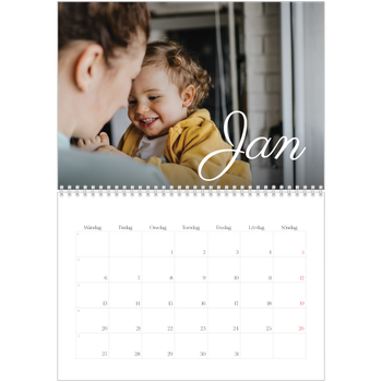 Fotokalender A3 Klassisk — Handskrivna månader